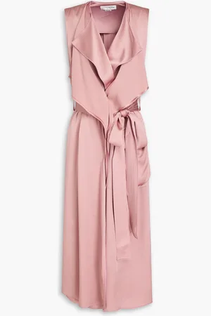 Victoria Beckham Draped satin midi wrap dress - Pink - UK 6