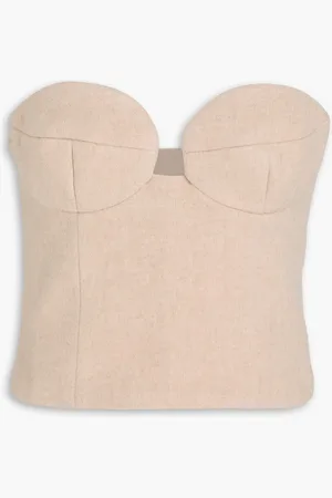 MAGDA BUTRYM Cropped strapless cashmere top - Neutral - FR 36