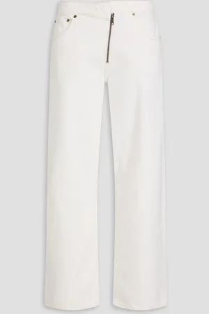 Frame Zip-detailed high-rise barrel-leg jeans - - 26