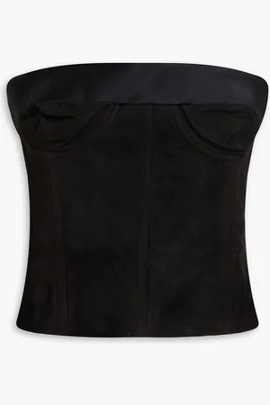 Maison Margiela Cropped mesh bustier top - - IT 38