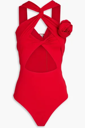 MAGDA BUTRYM Cutout floral-appliquéd jersey bodysuit - - FR 38