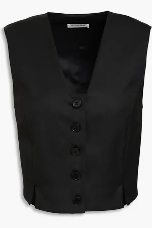 By Malene Birger Bettas cropped satin-paneled twill vest - - DE 36
