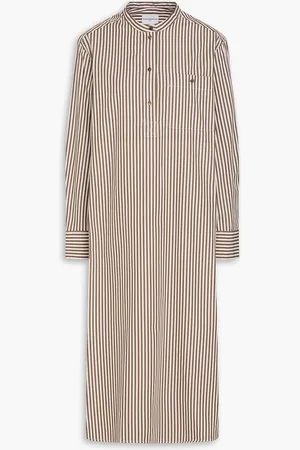 Claudie Pierlot Striped cotton-poplin midi shirt dress - - FR 34