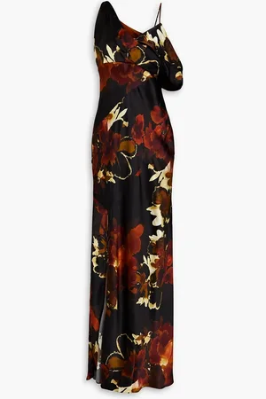 Nicholas Off-the-shoulder floral-print silk-blend satin maxi dress - - US 2