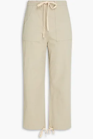 THE RANGE Cropped cotton straight-leg pants - Green - S