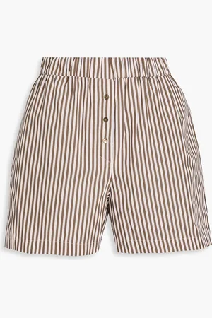 Claudie Pierlot Striped cotton-poplin shorts - - FR 34