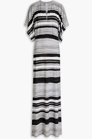 Norma Kamali Obie striped stretch-jersey maxi dress - Gray - FR 34