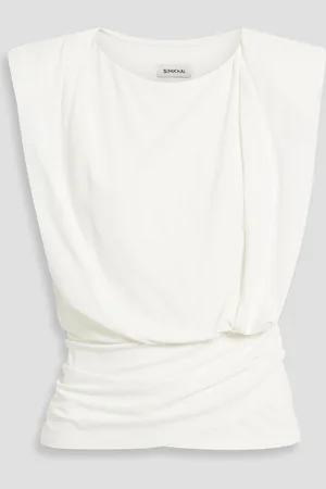 Simkhai Daton draped jersey top - White - XS