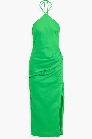 Simkhai Hansel draped linen halterneck maxi dress - - US 6