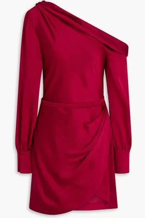 Simkhai Cameron one-shoulder crepe-satin mini dress - Red - US 12