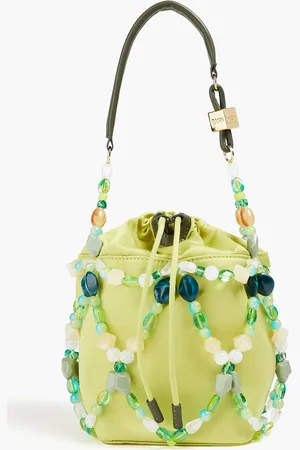 Ganni Embellished shell bucket bag - Green - OneSize