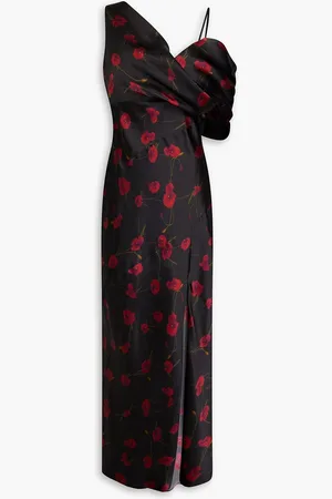 Nicholas Off-the-shoulder floral-print silk-blend satin midi dress - - US 0