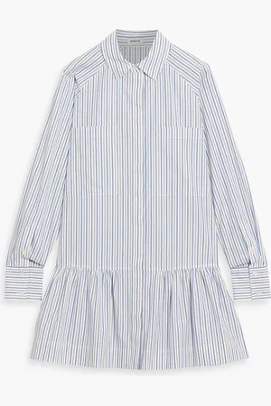 Simkhai Polina striped cotton Oxford mini shirt dress - Gray - S