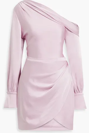 Simkhai Cameron one-shoulder satin-crepe mini dress - Pink - US 0