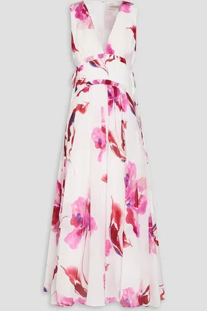 Nicholas Printed cotton and silk-blend voile maxi dress - White - US 0