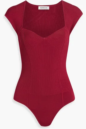 Simkhai Barbara ribbed-knit bodysuit - Red - S