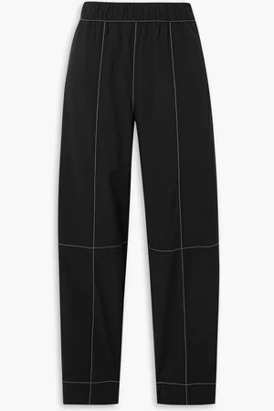 Ganni Cotton-blend crepe tapered pants - - DE 38