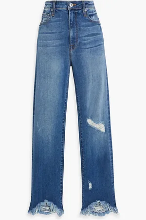 Simkhai River distressed high-rise straight-leg jeans - Blue - 27