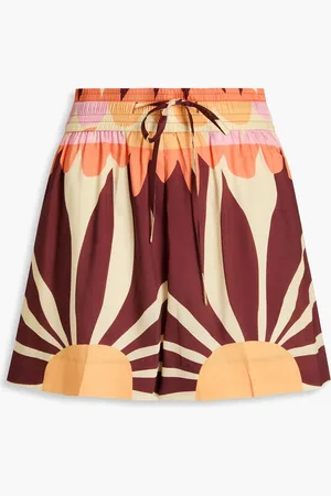 Sandro Printed satin-twill shorts - - FR 34