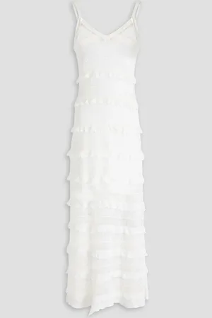 Sandro Ruffled crochet-knit maxi dress - - FR 42