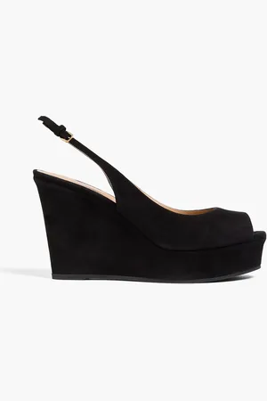 Sergio Rossi Suede platform wedge slingback sandals - - EU 41.5