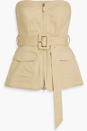 Simkhai Elettra strapless belted cotton-blend top - Neutral - US 0