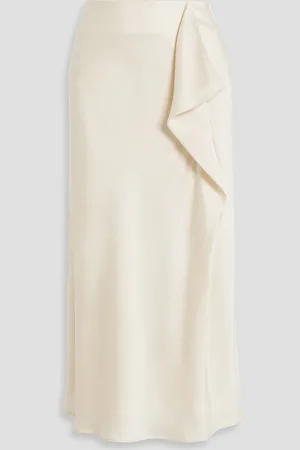Simkhai Blane draped satin-crepe midi skirt - White - US 0