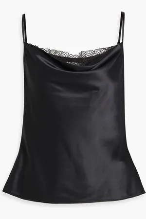 Simkhai Scarlett lace-trimmed charmeuse camisole - - S
