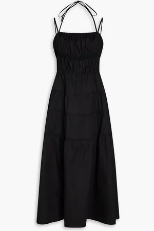 Sandro Gathered stretch-cotton poplin midi dress - - FR 42