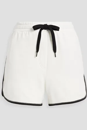 Brunello Cucinelli Bead-embellished French cotton-terry shorts - - M