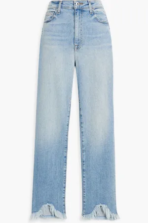 Simkhai River frayed high-rise straight-leg jeans - Blue - 30