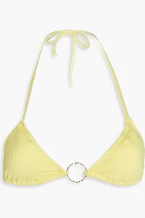 Melissa Odabash Miami ribbed triangle bikini top - Yellow - IT 40