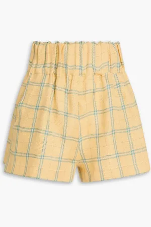 Bondi Born Universal checked linen-twill shorts - Yellow - M