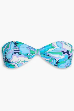 Melissa Odabash Stockholm tie-back printed bandeau bikini top - Blue - IT 38