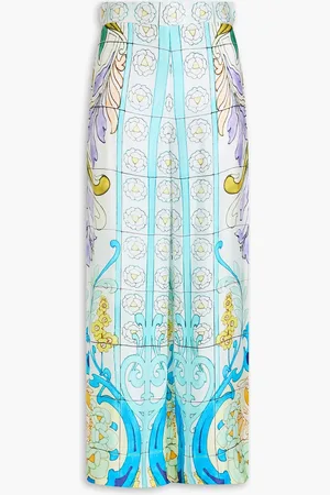 Maje Printed satin wide-leg pants - - FR 40