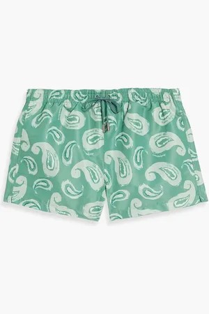 Jacquemus Short-length paisley-print ripstop swim shorts - Green - IT 44
