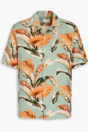 Maison Margiela Floral-print linen and cotton-blend crepe shirt - Green - IT 46