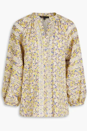 Maje Floral-print cotton-twill blouse - Neutral - 1