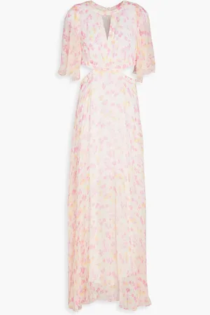 Maje Cutout printed georgette maxi dress - - FR 42