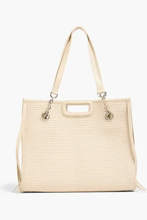 Maje Faux raffia shoulder bag - Neutral - OneSize