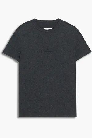 Maison Margiela Embroidered mélange cotton-jersey T-shirt - Gray - IT 46