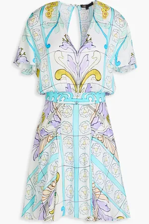 Maje Printed twill mini dress - - FR 34