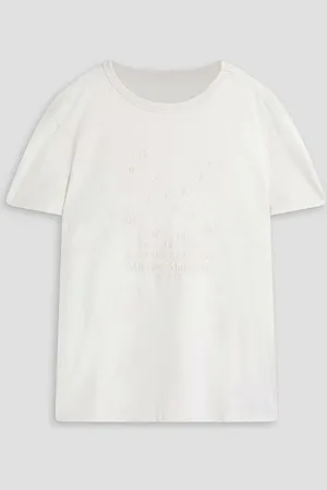 Maison Margiela Embroidered cotton-jersey T-shirt - White - S