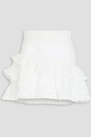 Maje Ruffled cotton mini skirt - - FR 36