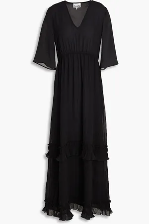 Ganni Plissé georgette maxi dress - - DE 32