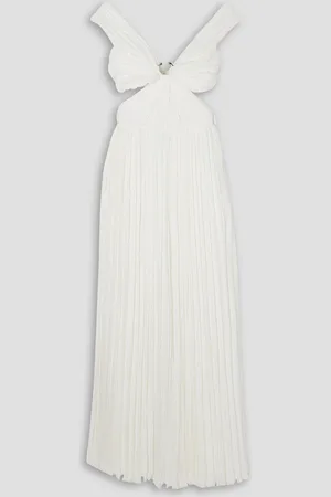 Chloé Cutout pleated silk-chiffon gown - - FR 40