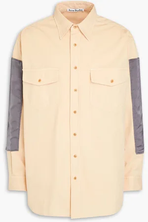 Acne Studios Satin-paneled cotton-twill shirt - Orange - IT 46