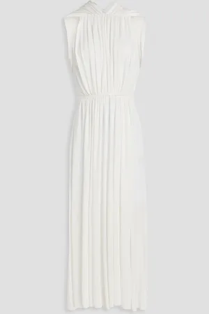 Another Tomorrow Cutout gathered jersey maxi dress - White - IT 40