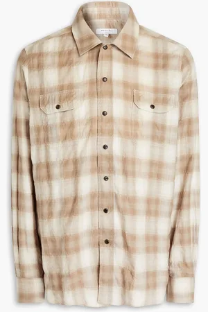 Boglioli Checked cotton-blend shirt - Neutral - 41cm
