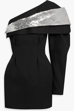 Isabel Marant Lidia one-sleeve embellished wool-twill mini dress - - FR 34